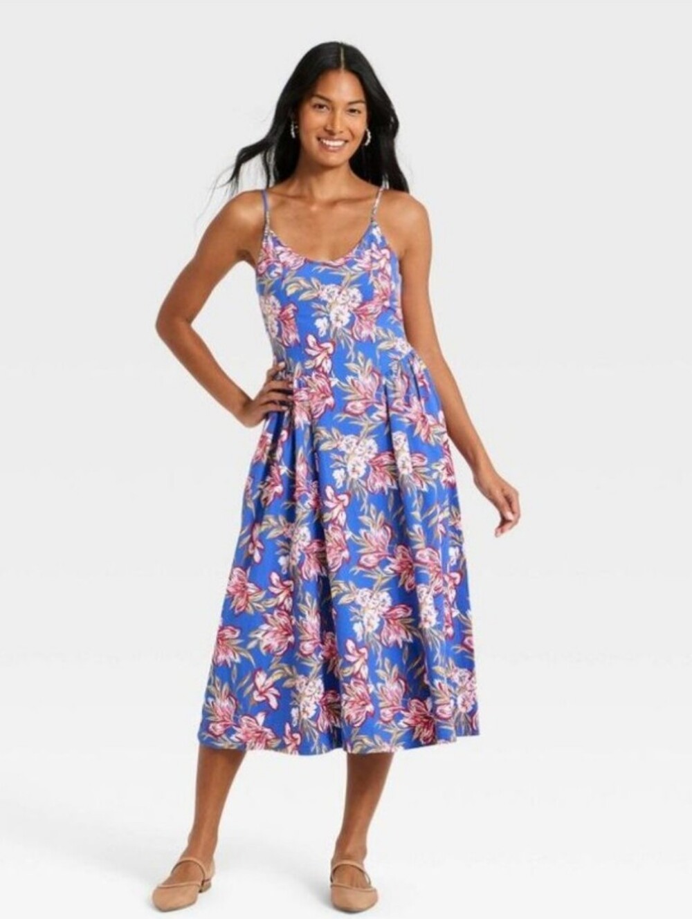a new day Floral Slip Maxi | Spaghetti Straps | Smocked Bodice l NWOT l Large